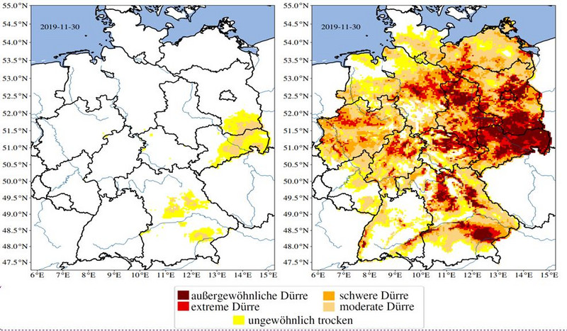 Deutschlandkarten mit Niederschlag
