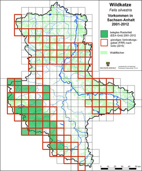 Vorkommen der Wildkatze in Sachsen-Anhalt 2001-2012