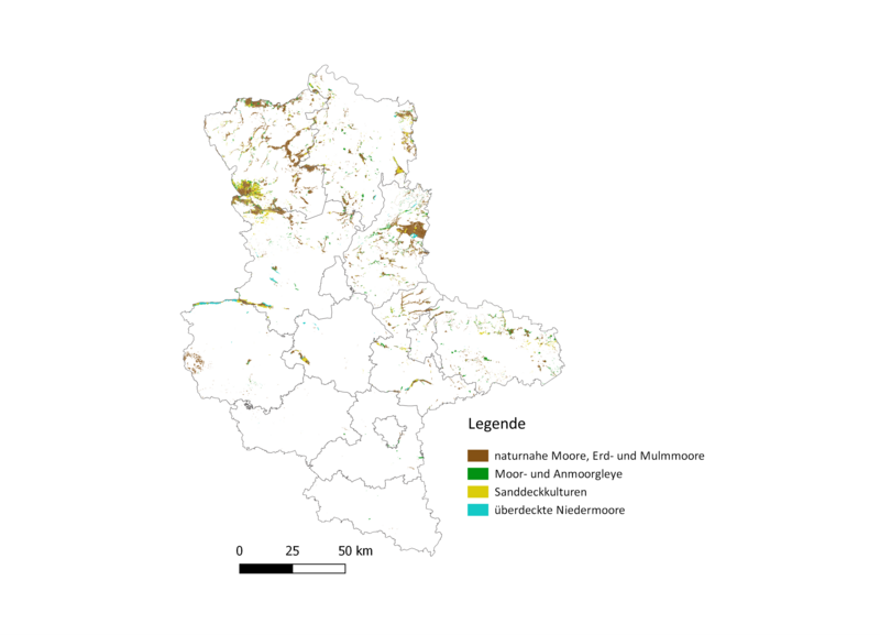 Flächenkulisse Moorböden und grundwasserbeeinflusste organische Böden