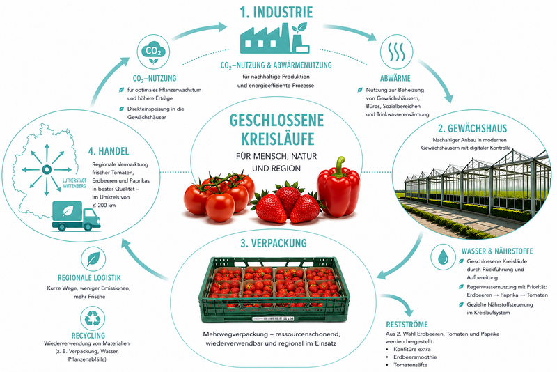 Schema Nachhaltige Kreislaufsysteme für Gewächshäuser