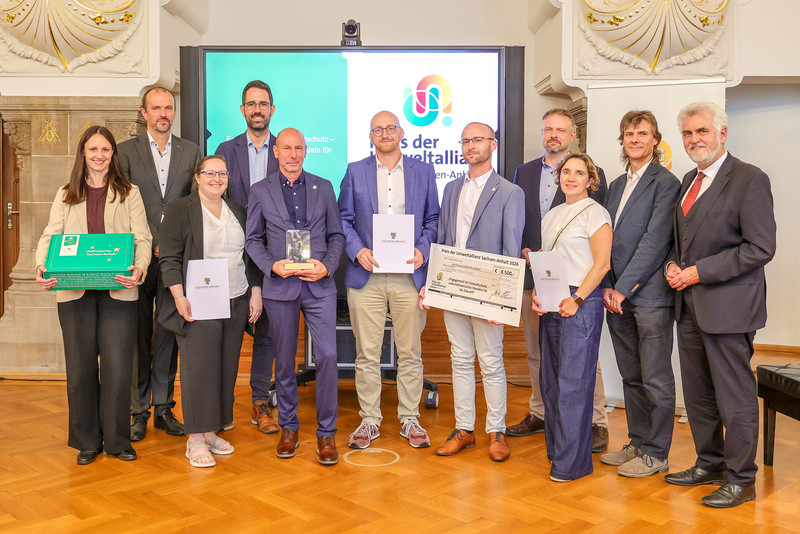 Preisträger Stadtwerke Hettstedt GmbH, Finalist Wittenberg Gemüse GmbH und Finalist Synthos Schkopau GmbH